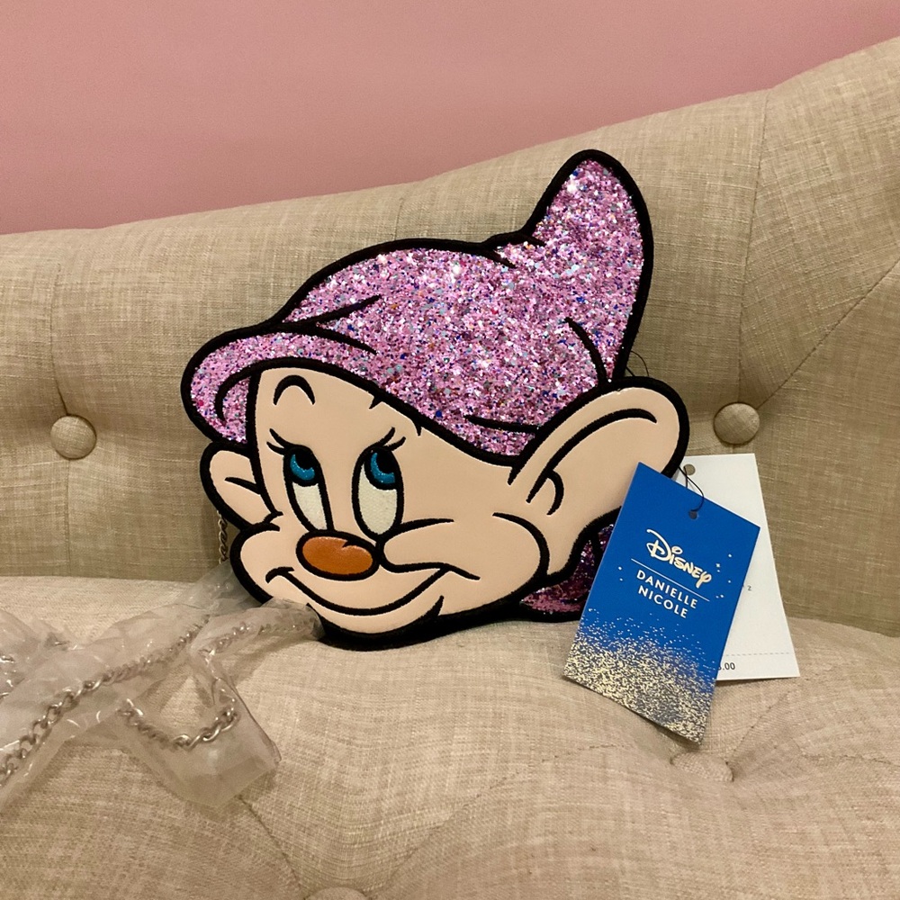 Danielle Nicole Pink Glitter Snow White Dopey Bag